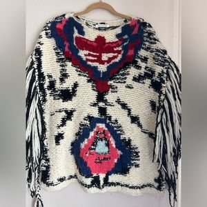 Isabel Marant Etoile Pull over Poncho Native handmade sweater/jumper OS